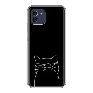 Чохол з малюнком кіт на Samsung Galaxy A03 (A035) (Байдужий кіт)