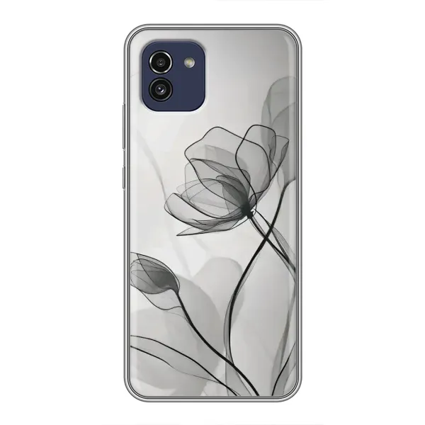 Чехол с принтом «Черные цветы» для Samsung Galaxy A03 (A035) Чехол с принтом «Черные цветы» для Samsung Galaxy A03 (A035)