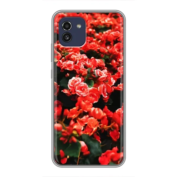 Чехол с принтом «Цветы красные» для Samsung Galaxy A03 (A035) Чехол с принтом «Цветы красные» для Samsung Galaxy A03 (A035)