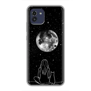 Чохол з малюнком кіт на Samsung Galaxy A03 (A035) (Дівчина з котом)