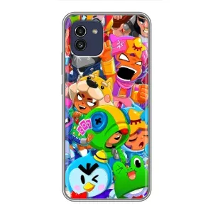 Чехлы Brawl Stars для Samsung Galaxy A03 (A035) (AlphaPrint) (Герої Бравл Старс)