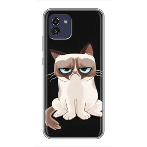 Чохол з принтом для Samsung Galaxy A03 (A035) (AlphaPrint) Модні коти (Сумний кіт)