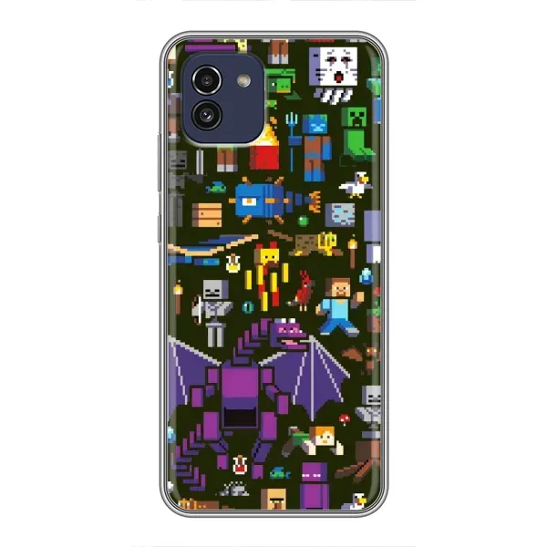 Чехол с принтом «Коллаж Майнкрафт» для Samsung Galaxy A03 (A035) Чехол с принтом «Коллаж Майнкрафт» для Samsung Galaxy A03 (A035)