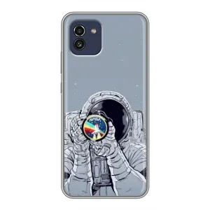 Чохол NASA для Samsung Galaxy A03 (A035) (AlphaPrint) (Космонавт фото)