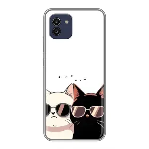 Чохол з малюнком кіт на Samsung Galaxy A03 (A035) (Коти в окулярах)