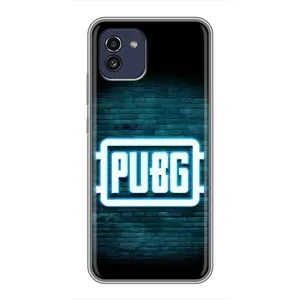 Чехол PUBG для Самсунг А03 (AlphaPrint) (Лого PUBG)