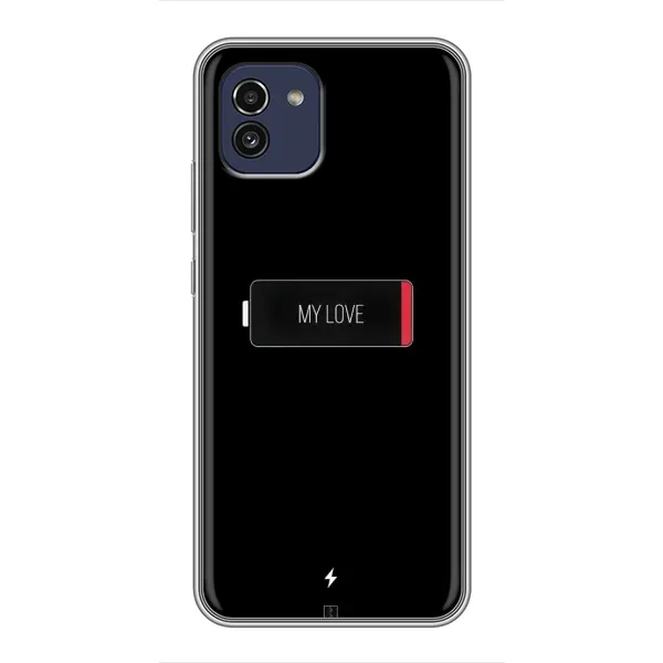 Чохол з принтом «Love battery» для Samsung Galaxy A03 (A035) Чохол з принтом «Love battery» для Samsung Galaxy A03 (A035)