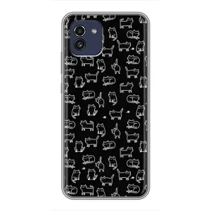 Чохол з принтом для Samsung Galaxy A03 (A035) (AlphaPrint) Модні коти (Маленькі котики)