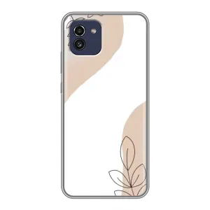 Силиконовый чехол с принтом в цветах на Samsung Galaxy A03 (A035) (Нюдовая веточка абстракция)