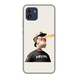 Чехлы с Обезьянами NFT для Samsung Galaxy A03 (A035) (AlphaPrint) (обезьяна NFT в очках)