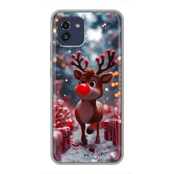 Чохол з принтом «Олень серед подарунків» для Samsung Galaxy A03 (A035)