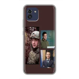 Чохол для Samsung Galaxy A03 (A035) (AlphaPrint - с принтом Зеленського) (Президент)