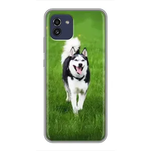 Чохол з Хаскі Samsung Galaxy A03 (A035) - (AlphaPrint) (Радісний Хаскі)