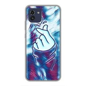 Чохол з принтом для Samsung Galaxy A03 (A035) (AlphaPrint - Знак сердечка) (Радужне серце)