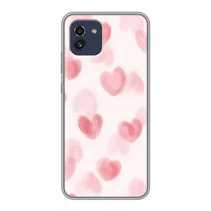 Чохол з розовим принтом для Samsung Galaxy A03 (A035) (Рожеві сердечки)