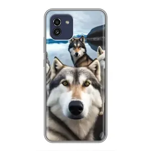 Чохол з Хаскі Samsung Galaxy A03 (A035) - (AlphaPrint) (Селфі Хаскі)