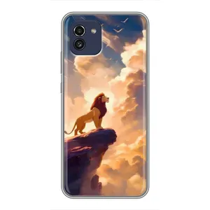 Чохол Король лев на Самсунг Ґелексі А03 (А035) (Сімба на скелі)