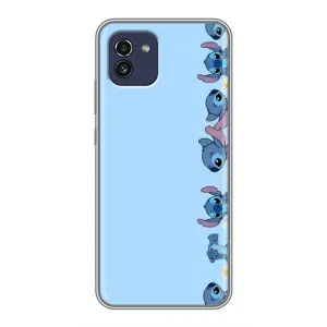 Чехол с принтом Стич на Samsung Galaxy A03 (A035) (Стич фон)