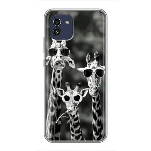 Силіконовий чохол з КАРТИНКАМИ літо для Samsung Galaxy A03 (A035) (AlphaPrint) (Жирафи в окулярах)