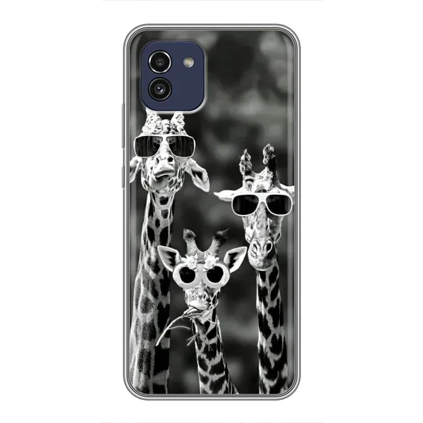 Чохол з принтом «Жирафи в окулярах» для Samsung Galaxy A03 (A035)