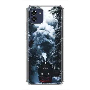Новорічні, Святкові Чохли для Samsung Galaxy A03 (A035) - 2024 год (Зимовий потяг)