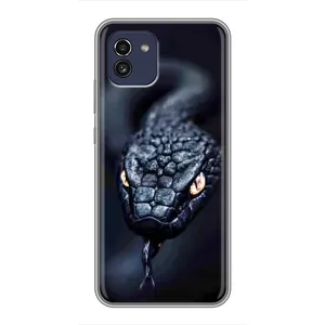 Чехол с картинкой «Хищники» для Samsung Galaxy A03 (A035) (Черная змея)