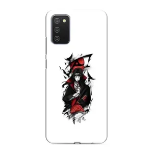 Чехлы на тему: Итачи Учиха для Samsung Galaxy A03s (AlphaPrint) (Итачи с атрибутами)