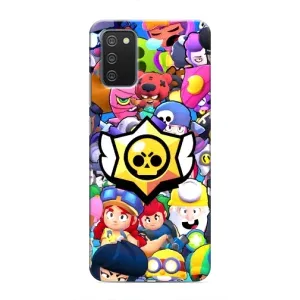 Чехол для Samsung Galaxy A03s Бравл Старс (VPrint) (Лого Brawl Stars)
