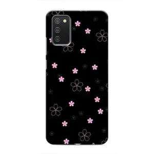 Чехол с принтом «Розовые цветы на черном» для Samsung Galaxy A03s