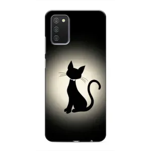 Чохол з принтом для Samsung Galaxy A03s (AlphaPrint) Модні коти (Силует котика)