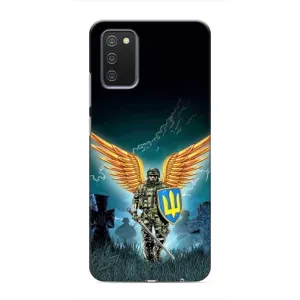 Чехлы с картинкой ЗСУ для Samsung Galaxy A03s (AlphaPrint) (Солдат ЗСУ)