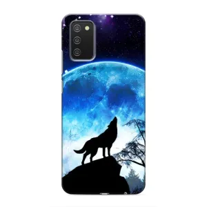 Захисні чохли для Самсунг Гелексі А03с (AlphaPrint) (ХІТ продаж) ВОВК (Вовк на місяць)