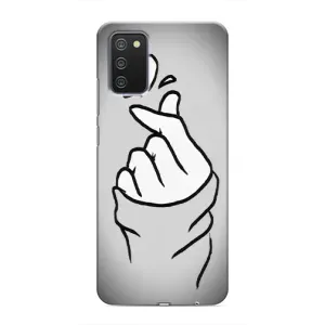 Чохол з принтом для Samsung Galaxy A03s (AlphaPrint - Знак сердечка) (Значок Love)