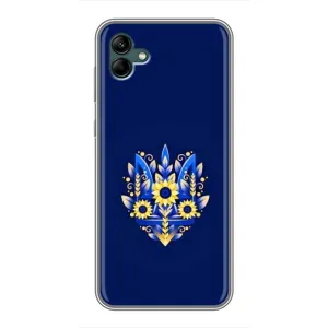 Чохли для Samsung Galaxy A04 Укр. Символіка (AlphaPrint) (Квітковий Герб)