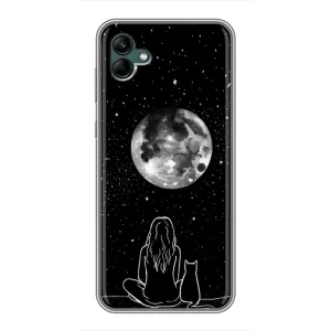Чехол с рисунком кот на Samsung Galaxy A04 (Девушка с котом)