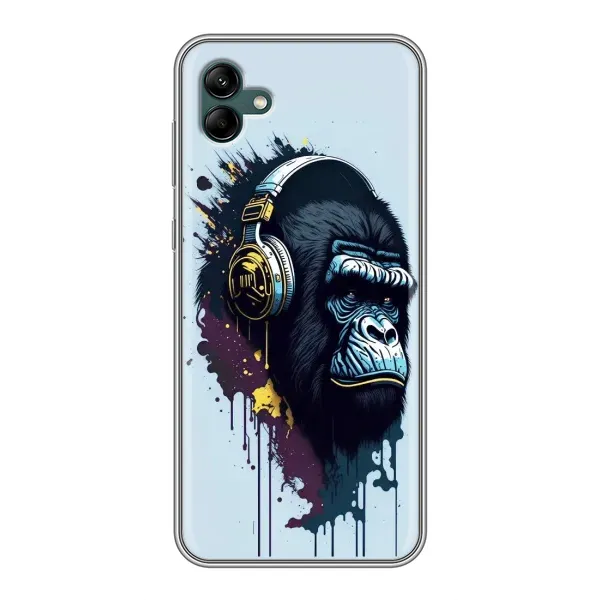 Чехол с принтом «Горилла в наушниках» для Samsung Galaxy A04 Чехол с принтом «Горилла в наушниках» для Samsung Galaxy A04