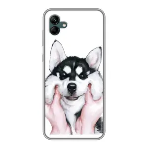 Чохол з Хаскі Samsung Galaxy A04 - (AlphaPrint) (Хаскі улибака)