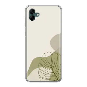 Силиконовый чехол с принтом в цветах на Samsung Galaxy A04 (Зеленая монстера дизайн)