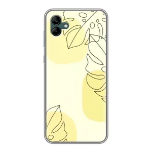 Силиконовый чехол с принтом в цветах на Samsung Galaxy A04 (Желтая монстера арт)