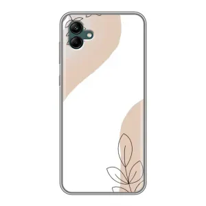 Силиконовый чехол с принтом в цветах на Samsung Galaxy A04 (Нюдовая веточка абстракция)