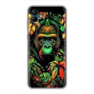 Чохол з Мавпами Samsung Galaxy A04 - (AlphaPrint) (Мавпа в квітах)