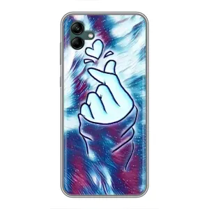 Чохол з принтом для Samsung Galaxy A04 (AlphaPrint - Знак сердечка) (Радужне серце)