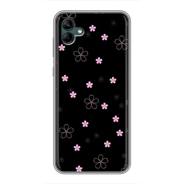 Чохол з принтом «Рожеві квіти на чорному» для Samsung Galaxy A04 Чохол з принтом «Рожеві квіти на чорному» для Samsung Galaxy A04