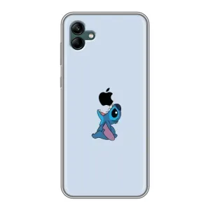 Чехол с принтом Стич на Samsung Galaxy A04 (Stitch apple)