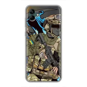 Чехлы с картинкой ЗСУ для Samsung Galaxy A04 (AlphaPrint) (Воїн ЗСУ)
