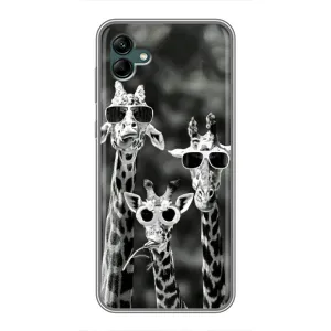 Силіконовий чохол з КАРТИНКАМИ літо для Samsung Galaxy A04 (AlphaPrint) (Жирафи в окулярах)