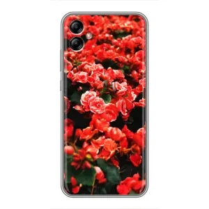 Чехлы с Цветами для Samsung Galaxy A04e (A042) (VPrint) (Цветы красные)