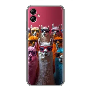 Чохол з принтом стильні тварини для Samsung Galaxy A04e (A042) (Лами в окулярах)