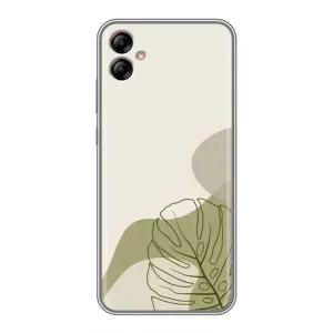Силиконовый чехол с принтом в цветах на Samsung Galaxy A04e (A042) (Зеленая монстера дизайн)