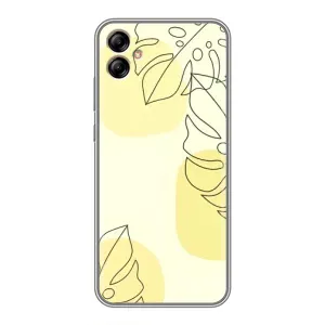 Силиконовый чехол с принтом в цветах на Samsung Galaxy A04e (A042) (Желтая монстера арт)
